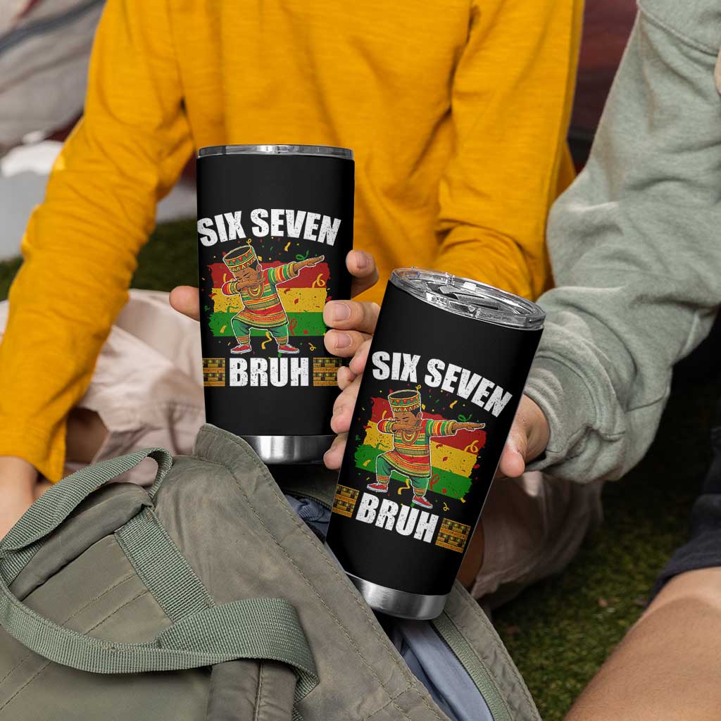 Funny 67 Kwanzaa Tumbler Cup Six Seven Bruh Dabbing African Heritage - Wonder Print Shop
