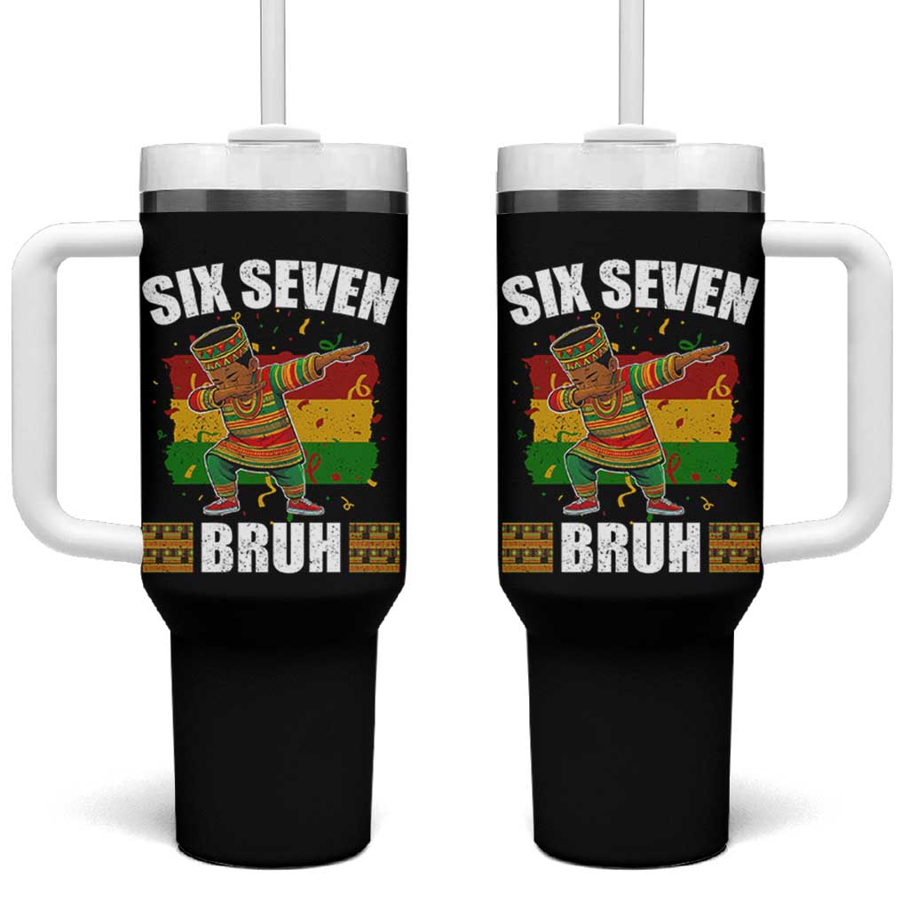 Funny 67 Kwanzaa Tumbler With Handle Six Seven Bruh Dabbing African Heritage - Wonder Print Shop