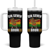 Funny 67 Kwanzaa Tumbler With Handle Six Seven Bruh Dabbing African Heritage - Wonder Print Shop