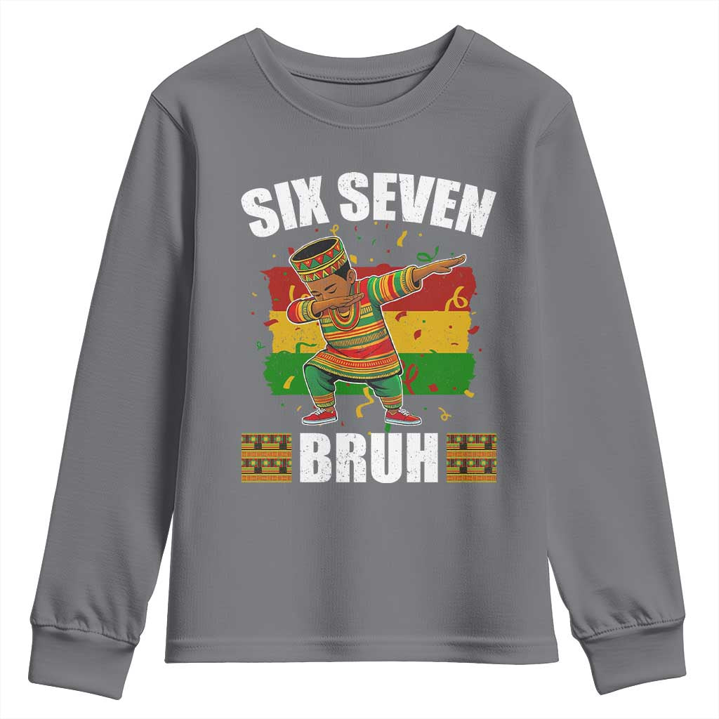 Funny 67 Kwanzaa Youth Sweatshirt Six Seven Bruh Dabbing African Heritage - Wonder Print Shop