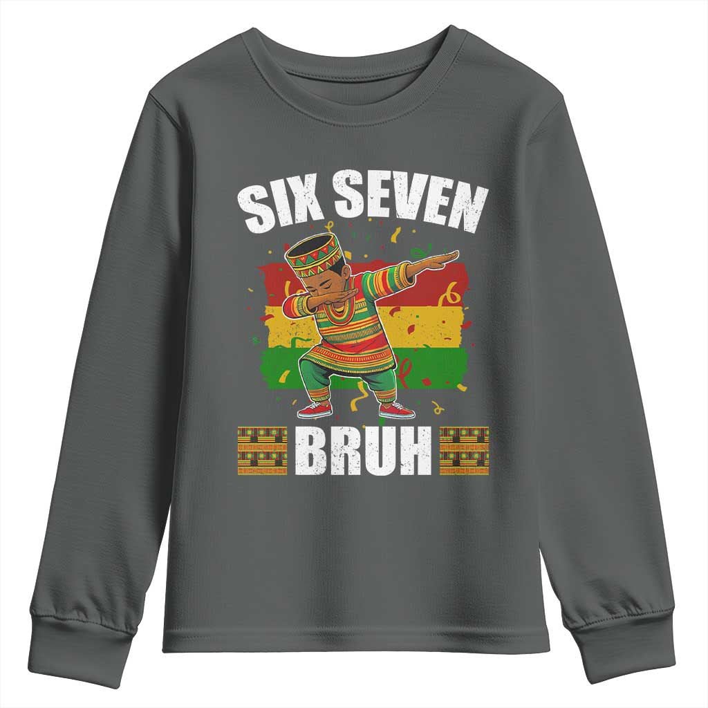 Funny 67 Kwanzaa Youth Sweatshirt Six Seven Bruh Dabbing African Heritage - Wonder Print Shop