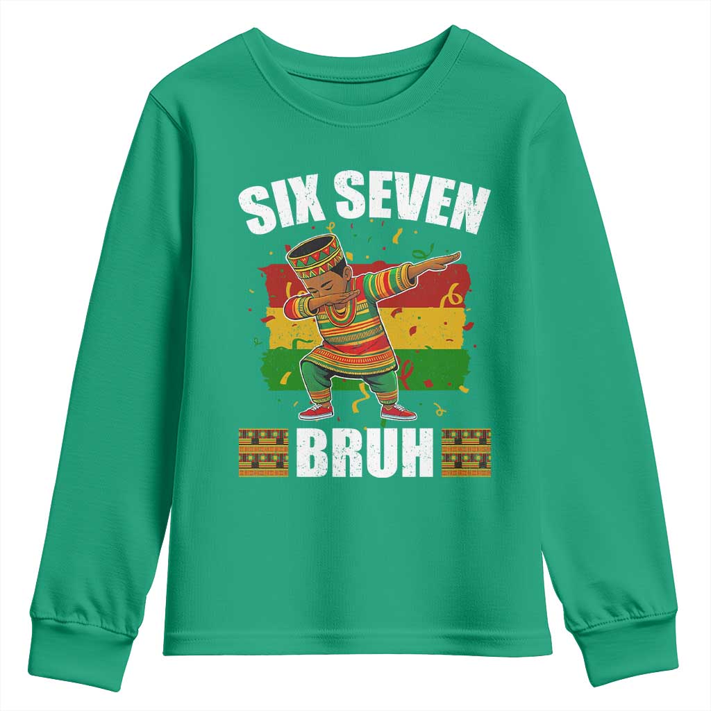 Funny 67 Kwanzaa Youth Sweatshirt Six Seven Bruh Dabbing African Heritage - Wonder Print Shop