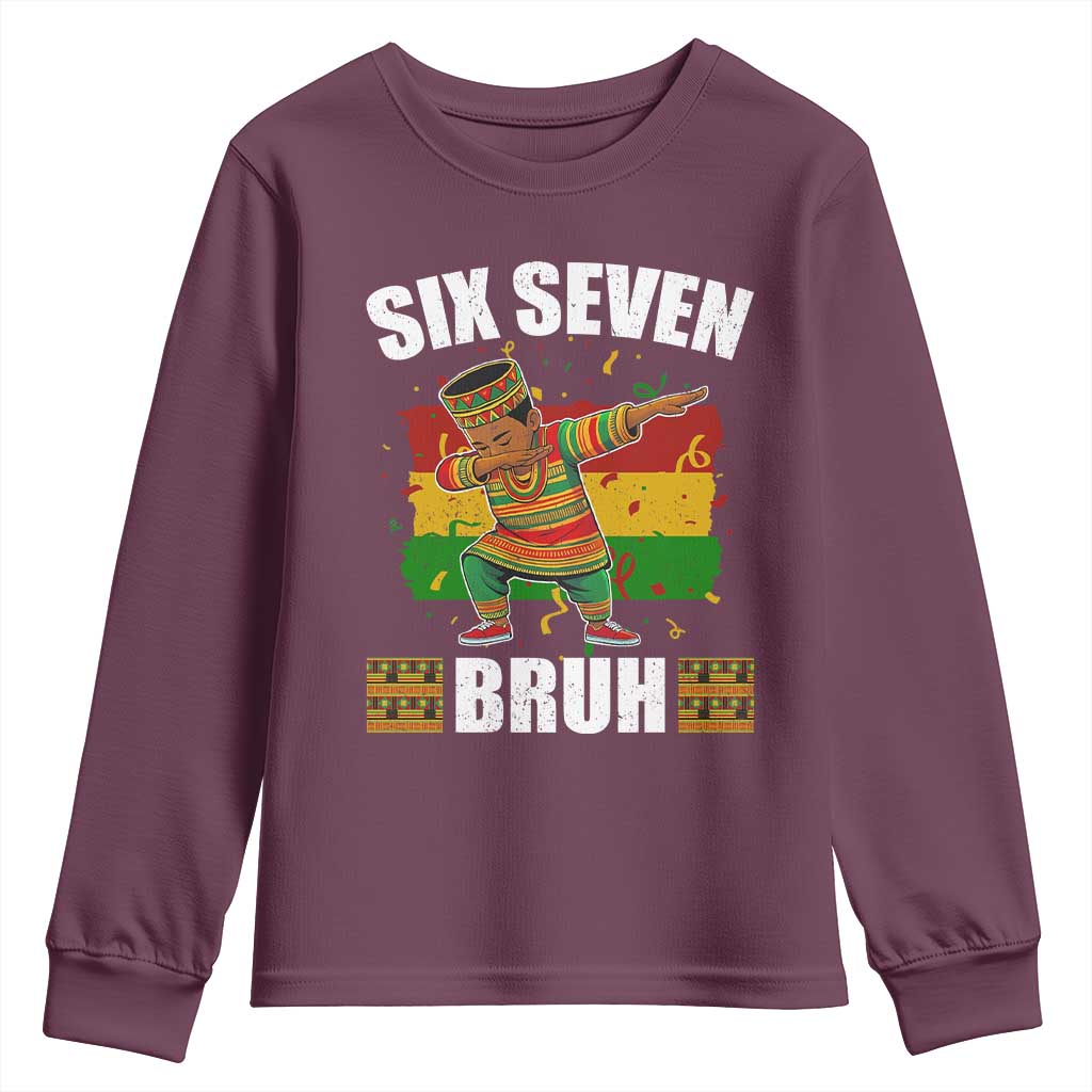 Funny 67 Kwanzaa Youth Sweatshirt Six Seven Bruh Dabbing African Heritage - Wonder Print Shop