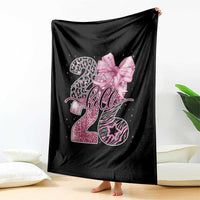 Happy New Year 2026 Throw Blanket Hello 2026 Disco Ball Pink Coquette Bow Faux Glitter - Wonder Print Shop