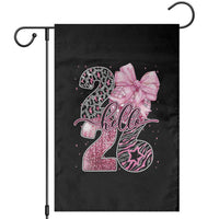 Happy New Year 2026 Garden Flag Hello 2026 Disco Ball Pink Coquette Bow Faux Glitter - Wonder Print Shop