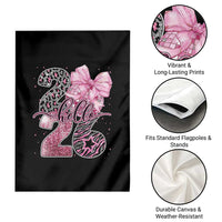 Happy New Year 2026 Garden Flag Hello 2026 Disco Ball Pink Coquette Bow Faux Glitter - Wonder Print Shop