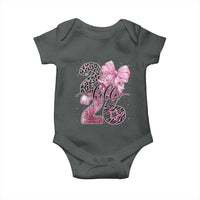 Happy New Year 2026 Baby Onesie Hello 2026 Disco Ball Pink Coquette Bow Faux Glitter - Wonder Print Shop