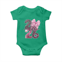 Happy New Year 2026 Baby Onesie Hello 2026 Disco Ball Pink Coquette Bow Faux Glitter - Wonder Print Shop