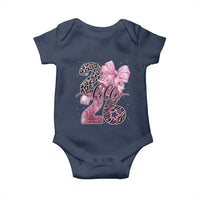 Happy New Year 2026 Baby Onesie Hello 2026 Disco Ball Pink Coquette Bow Faux Glitter - Wonder Print Shop