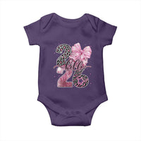 Happy New Year 2026 Baby Onesie Hello 2026 Disco Ball Pink Coquette Bow Faux Glitter - Wonder Print Shop