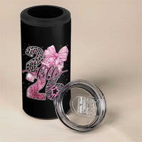 Happy New Year 2026 4 in 1 Can Cooler Tumbler Hello 2026 Disco Ball Pink Coquette Bow Faux Glitter - Wonder Print Shop