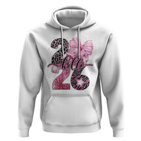 Happy New Year 2026 Hoodie Hello 2026 Disco Ball Pink Coquette Bow Faux Glitter - Wonder Print Shop