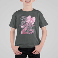 Happy New Year 2026 T Shirt For Kid Hello 2026 Disco Ball Pink Coquette Bow Faux Glitter - Wonder Print Shop