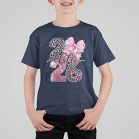 Happy New Year 2026 T Shirt For Kid Hello 2026 Disco Ball Pink Coquette Bow Faux Glitter - Wonder Print Shop