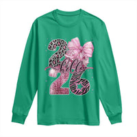 Happy New Year 2026 Long Sleeve Shirt Hello 2026 Disco Ball Pink Coquette Bow Faux Glitter - Wonder Print Shop