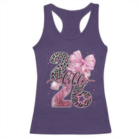 Happy New Year 2026 Racerback Tank Top Hello 2026 Disco Ball Pink Coquette Bow Faux Glitter - Wonder Print Shop