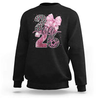 Happy New Year 2026 Sweatshirt Hello 2026 Disco Ball Pink Coquette Bow Faux Glitter - Wonder Print Shop