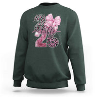 Happy New Year 2026 Sweatshirt Hello 2026 Disco Ball Pink Coquette Bow Faux Glitter - Wonder Print Shop
