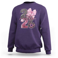 Happy New Year 2026 Sweatshirt Hello 2026 Disco Ball Pink Coquette Bow Faux Glitter - Wonder Print Shop