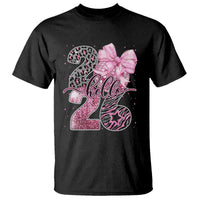 Happy New Year 2026 T Shirt Hello 2026 Disco Ball Pink Coquette Bow Faux Glitter - Wonder Print Shop