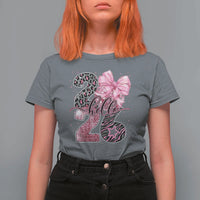 Happy New Year 2026 T Shirt For Women Hello 2026 Disco Ball Pink Coquette Bow Faux Glitter - Wonder Print Shop