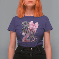 Happy New Year 2026 T Shirt For Women Hello 2026 Disco Ball Pink Coquette Bow Faux Glitter - Wonder Print Shop