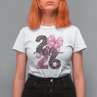 Happy New Year 2026 T Shirt For Women Hello 2026 Disco Ball Pink Coquette Bow Faux Glitter - Wonder Print Shop