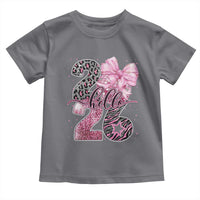 Happy New Year 2026 Toddler T Shirt Hello 2026 Disco Ball Pink Coquette Bow Faux Glitter - Wonder Print Shop