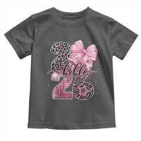 Happy New Year 2026 Toddler T Shirt Hello 2026 Disco Ball Pink Coquette Bow Faux Glitter - Wonder Print Shop