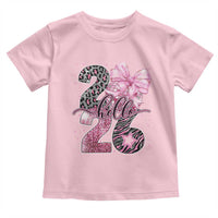 Happy New Year 2026 Toddler T Shirt Hello 2026 Disco Ball Pink Coquette Bow Faux Glitter - Wonder Print Shop