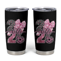 Happy New Year 2026 Tumbler Cup Hello 2026 Disco Ball Pink Coquette Bow Faux Glitter - Wonder Print Shop