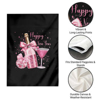 Happy New Year 2026 New Years Eve Party Garden Flag Pink Cocktail Disco Ball - Wonder Print Shop