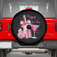 Happy New Year 2026 New Years Eve Party Spare Tire Cover Pink Cocktail Disco Ball - Wonder Print Shop