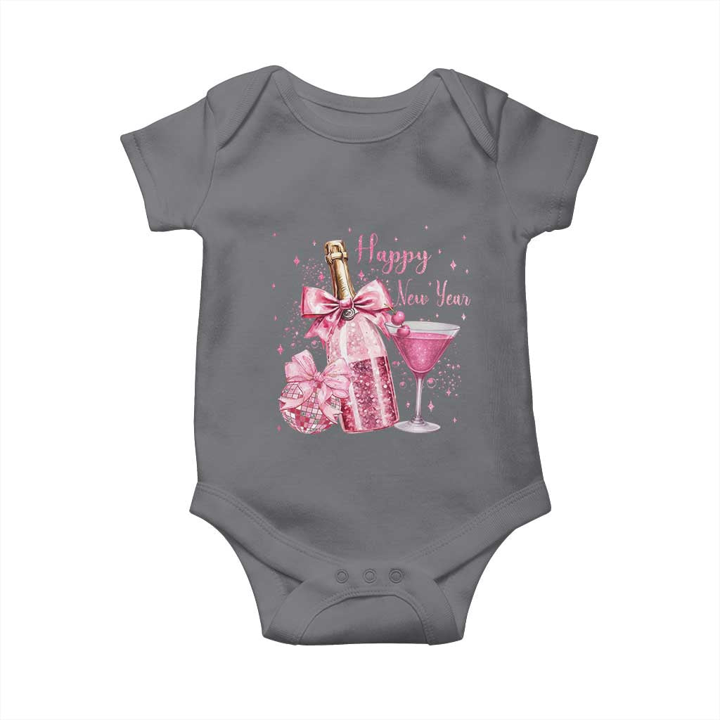 Happy New Year 2026 New Years Eve Party Baby Onesie Pink Cocktail Disco Ball - Wonder Print Shop