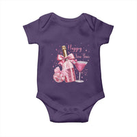 Happy New Year 2026 New Years Eve Party Baby Onesie Pink Cocktail Disco Ball - Wonder Print Shop