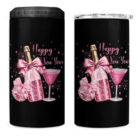 Happy New Year 2026 New Years Eve Party 4 in 1 Can Cooler Tumbler Pink Cocktail Disco Ball - Wonder Print Shop
