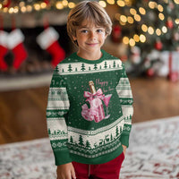 Happy New Year 2026 New Years Eve Party Ugly Christmas Sweater Pink Cocktail Disco Ball - Wonder Print Shop