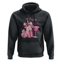 Happy New Year 2026 New Years Eve Party Hoodie Pink Cocktail Disco Ball - Wonder Print Shop