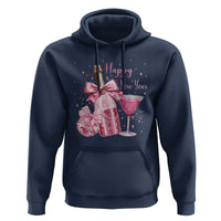 Happy New Year 2026 New Years Eve Party Hoodie Pink Cocktail Disco Ball - Wonder Print Shop