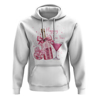 Happy New Year 2026 New Years Eve Party Hoodie Pink Cocktail Disco Ball - Wonder Print Shop