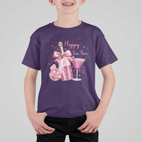 Happy New Year 2026 New Years Eve Party T Shirt For Kid Pink Cocktail Disco Ball - Wonder Print Shop