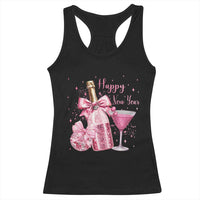 Happy New Year 2026 New Years Eve Party Racerback Tank Top Pink Cocktail Disco Ball - Wonder Print Shop