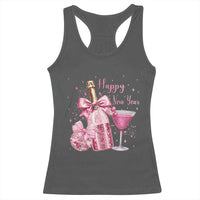 Happy New Year 2026 New Years Eve Party Racerback Tank Top Pink Cocktail Disco Ball - Wonder Print Shop