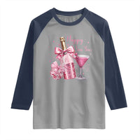 Happy New Year 2026 New Years Eve Party Raglan Shirt Pink Cocktail Disco Ball - Wonder Print Shop