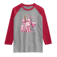 Happy New Year 2026 New Years Eve Party Raglan Shirt Pink Cocktail Disco Ball - Wonder Print Shop