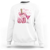 Happy New Year 2026 New Years Eve Party Sweatshirt Pink Cocktail Disco Ball - Wonder Print Shop