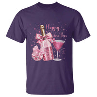 Happy New Year 2026 New Years Eve Party T Shirt Pink Cocktail Disco Ball - Wonder Print Shop