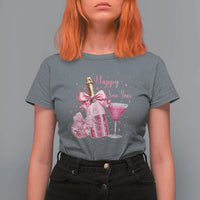 Happy New Year 2026 New Years Eve Party T Shirt For Women Pink Cocktail Disco Ball - Wonder Print Shop