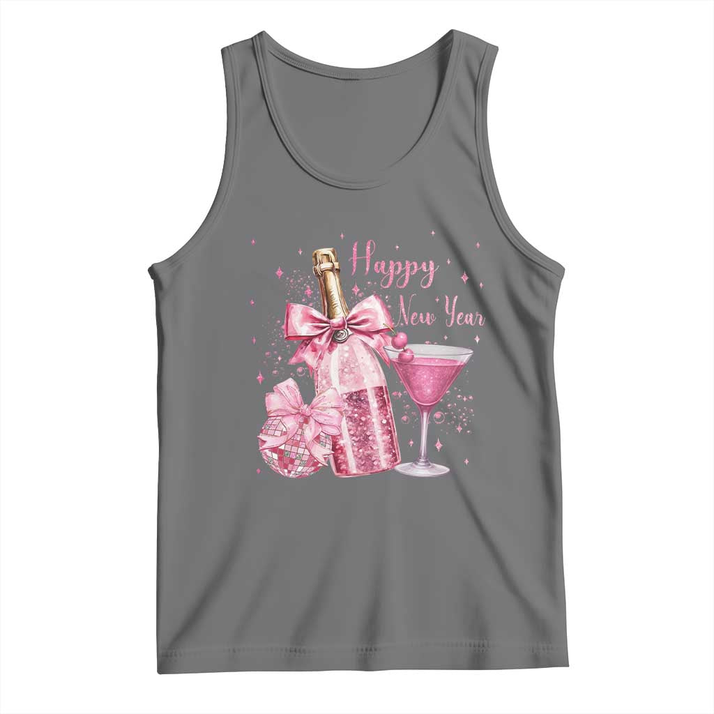 Happy New Year 2026 New Years Eve Party Tank Top Pink Cocktail Disco Ball - Wonder Print Shop