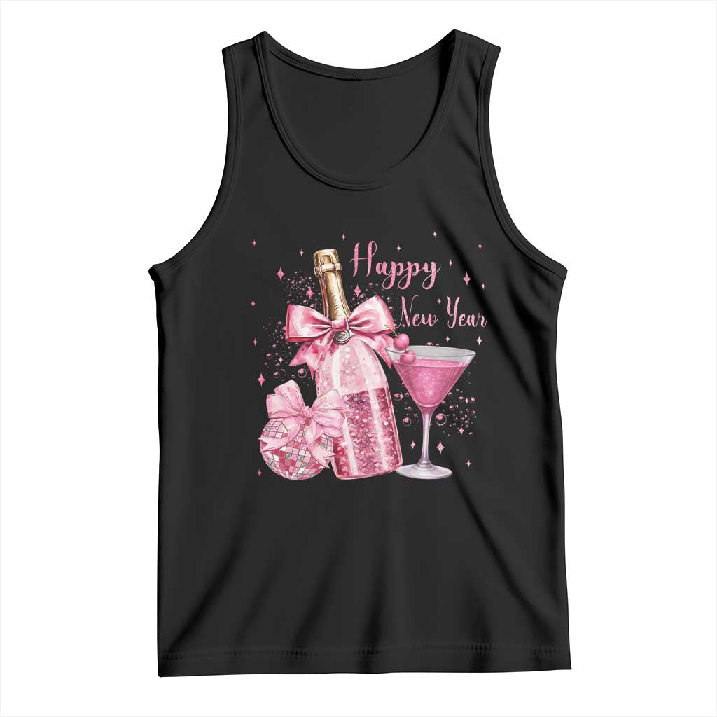 Happy New Year 2026 New Years Eve Party Tank Top Pink Cocktail Disco Ball - Wonder Print Shop